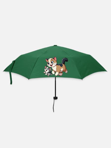 Englisch Kurzhaar Mutter und Kind - Regenschirm (klein) - Flaschengrün