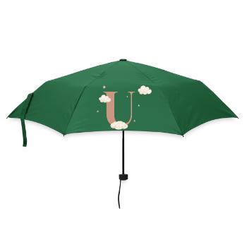 Buchstabe u Wolken Sterne - Regenschirm (klein) - Flaschengrün - Vorne
