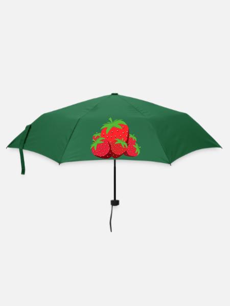 Strawberrys - Regenschirm (klein) - Flaschengrün
