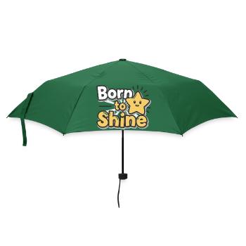 Born to Shine – Strahlender Stern - Regenschirm (klein) - Flaschengrün - Vorne