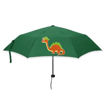 Lustiger Dino mit Punkten - Regenschirm (klein) - Flaschengrün - Vorne