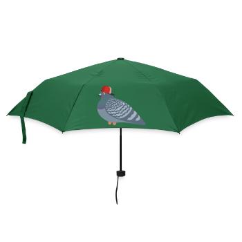 Cool Pigeon Friend - Regenschirm (klein) - Flaschengrün - Vorne
