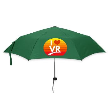 I Love Vr Sunset - Regenschirm (klein) - Flaschengrün - Vorne