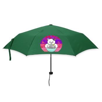 Chinesische Katze Chinesische Nudeln - Regenschirm (klein) - Flaschengrün - Vorne
