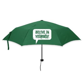 Quote Believe in yourself weiss - Regenschirm (klein) - Flaschengrün - Vorne