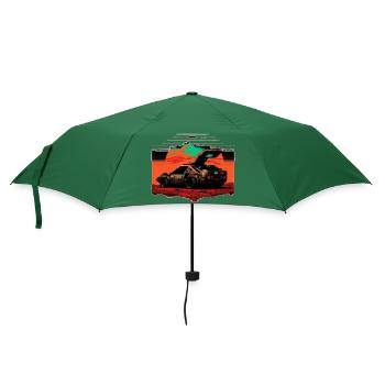 Futuristischer Sportwagen aerodynamisch mit Pixeln - Regenschirm (klein) - Flaschengrün - Vorne
