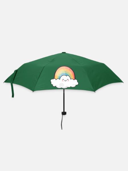 Cloud 'n' Rainbow - Regenschirm (klein) - Flaschengrün