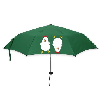 verrückte hühner - Regenschirm (klein) - Flaschengrün - Vorne