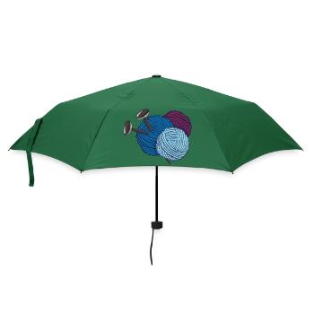 Wolle mit Stricknadeln - Regenschirm (klein) - Flaschengrün - Vorne