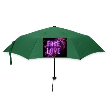 Fake Love - Regenschirm (klein) - Flaschengrün - Vorne