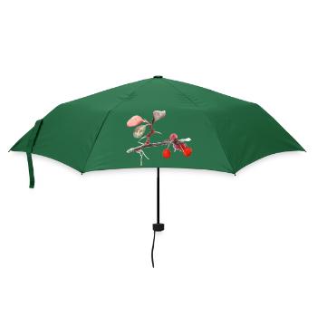 Aquarell Berberitze - Regenschirm (klein) - Flaschengrün - Vorne