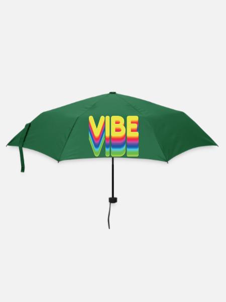 Nur gute Vibes - retro style - Regenschirm (klein) - Flaschengrün