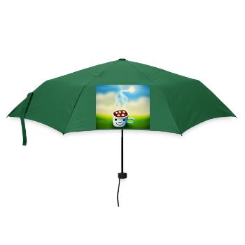 Autistic Art – von der Sonne geküsster Kaffee - Regenschirm (klein) - Flaschengrün - Vorne