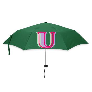 Mehrfarbiger Buchstabe u - Regenschirm (klein) - Flaschengrün - Vorne