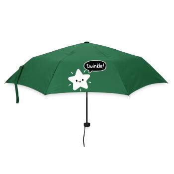 Funkeln! - Niedlicher Stern Kawaii - Regenschirm (klein) - Flaschengrün - Vorne