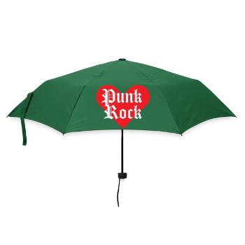 Punk Rock Herz - Regenschirm (klein) - Flaschengrün - Vorne