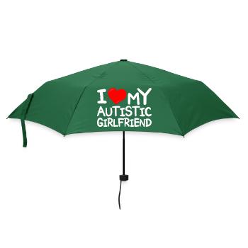 Ich liebe autistische Freundin Ich liebe autistische Freundin - Regenschirm (klein) - Flaschengrün - Vorne