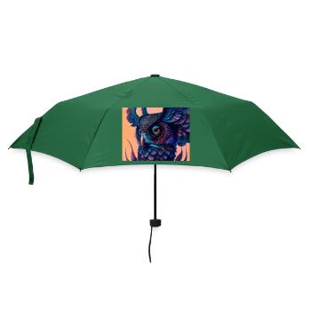 Eule - Regenschirm (klein) - Flaschengrün - Vorne