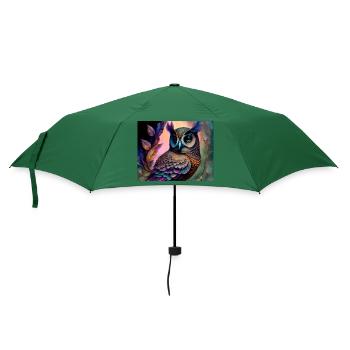 Eule - Regenschirm (klein) - Flaschengrün - Vorne