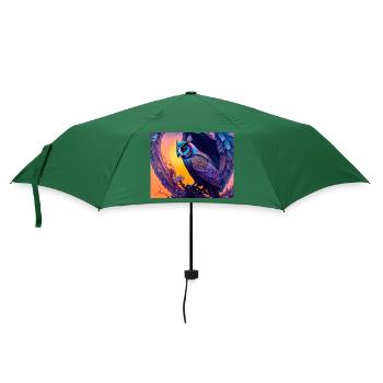 Eule - Regenschirm (klein) - Flaschengrün - Vorne
