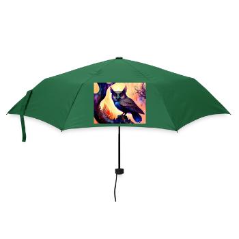 Eule - Regenschirm (klein) - Flaschengrün - Vorne