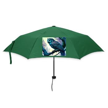 Eule - Regenschirm (klein) - Flaschengrün - Vorne