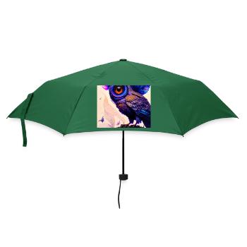 Eule - Regenschirm (klein) - Flaschengrün - Vorne