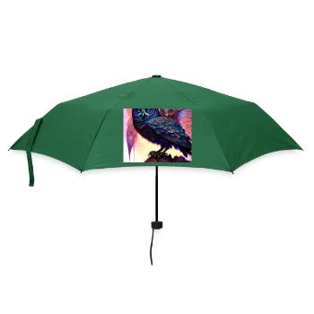 Eule - Regenschirm (klein) - Flaschengrün - Vorne