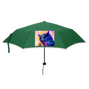 Eule - Regenschirm (klein) - Flaschengrün - Vorne