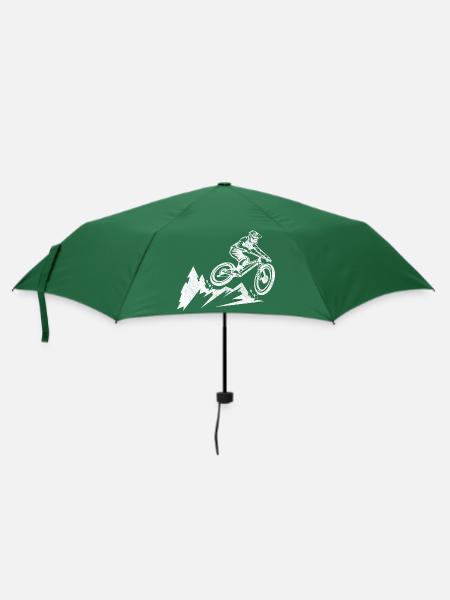 mountainbike downhill single trail biker geschenk - Regenschirm (klein) - Flaschengrün