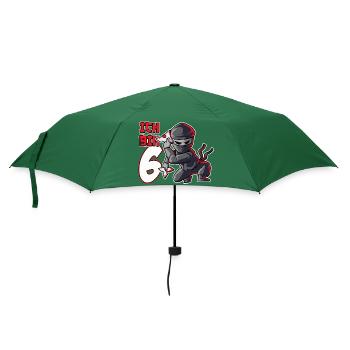 Kinder Ninja Sechster Geburtstag roter Ninja 6 - Regenschirm (klein) - Flaschengrün - Vorne