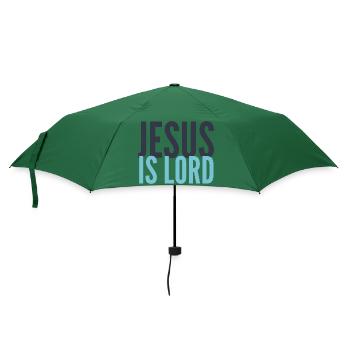Jesus ist Herr - Christliche Sprüche - Regenschirm (klein) - Flaschengrün - Vorne