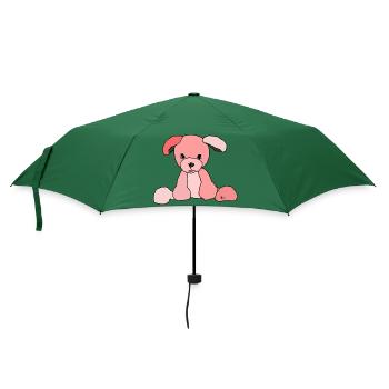 Hund Comic - Regenschirm (klein) - Flaschengrün - Vorne