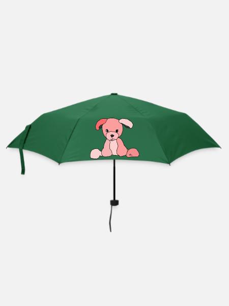 Hund Comic - Regenschirm (klein) - Flaschengrün