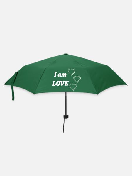 Ich bin Liebe - Positivität - Regenschirm (klein) - Flaschengrün