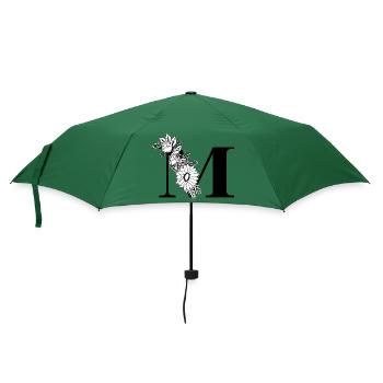 Buchstabe m Blumen schwarz und weiß - Regenschirm (klein) - Flaschengrün - Vorne