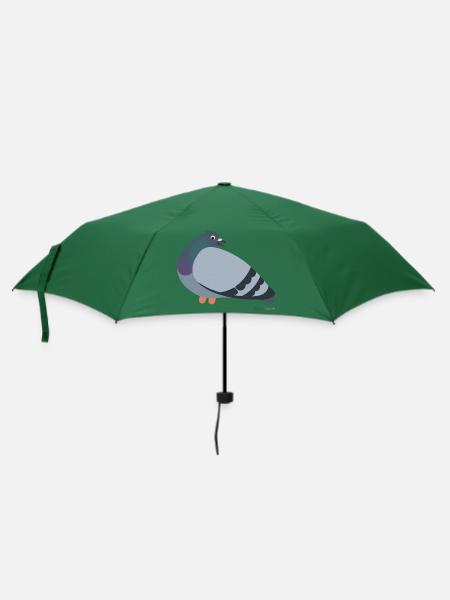 Taube Tauben - Regenschirm (klein) - Flaschengrün