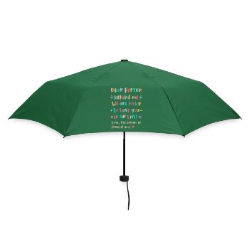 Liebe Person hinter mir, Glückich dich zu haben - Regenschirm (klein) - Flaschengrün - Hinten
