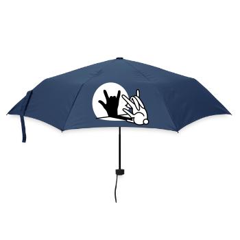 Kaninchen Schatten Hand ROCK Musik HARD ROCK Fan - Regenschirm (klein) - Navy - Vorne