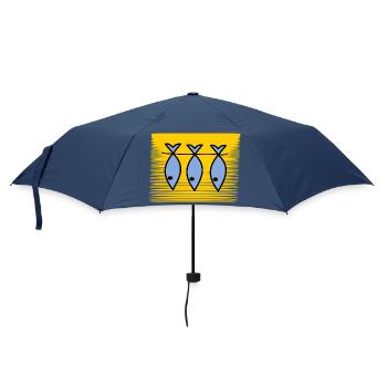 SARDINE. FISCH. APRILSCHERZ. OSTERN. MEER - Regenschirm (klein) - Navy - Vorne