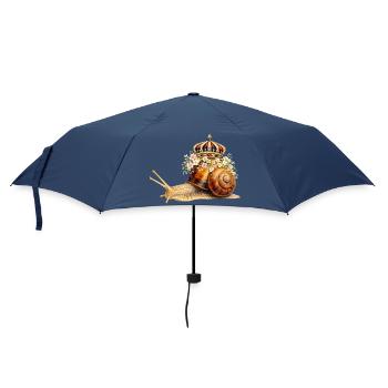 Königliche Schnecke mit Blumenkrone - Regenschirm (klein) - Navy - Vorne