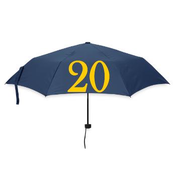 20. 20. JAHRESTAG. 20-JÄHRIGES JUBILÄUM. 20 JAHRE. - Regenschirm (klein) - Navy - Vorne