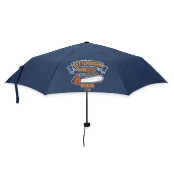 Kettensägen Holz machen Holzfäller Forstwirt - Regenschirm (klein) - Navy - Vorne