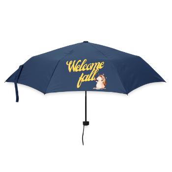 Willkommen im Herbst - Regenschirm (klein) - Navy - Vorne