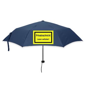 Lustiger Spruch - Regenschirm (klein) - Navy - Vorne