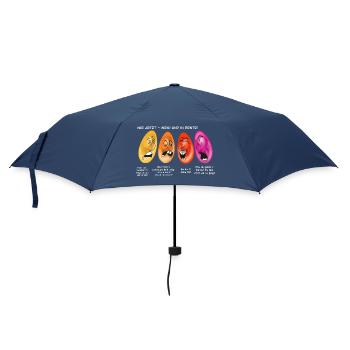 Rente warum? Comic für den Ruhestand - Regenschirm (klein) - Navy - Vorne