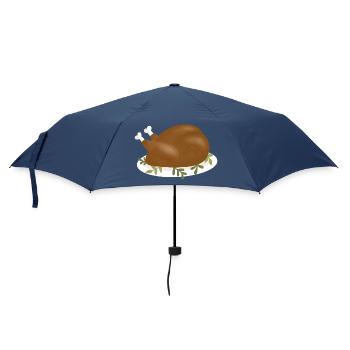Illustration de dinde rôtie croustillante - Parapluie standard - marine - Devant