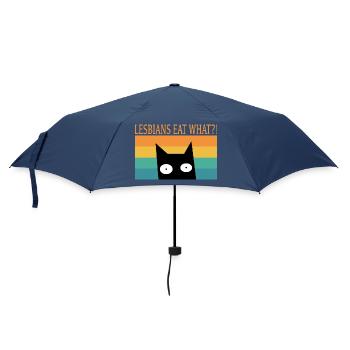 Les lesbiennes mangent quoi ? Drôles de Dictons, Chat - Parapluie standard - marine - Devant