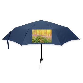 Lumière de la forêt de jacinthes bleues baignée de soleil - Parapluie standard - marine - Devant