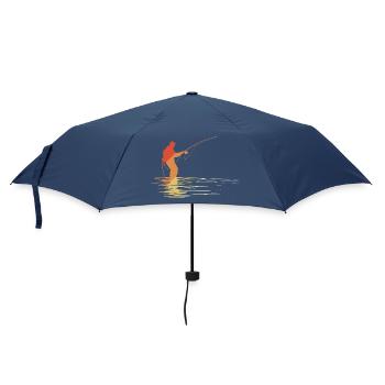 Fischer Skizze Retro Style - Regenschirm (klein) - Navy - Vorne